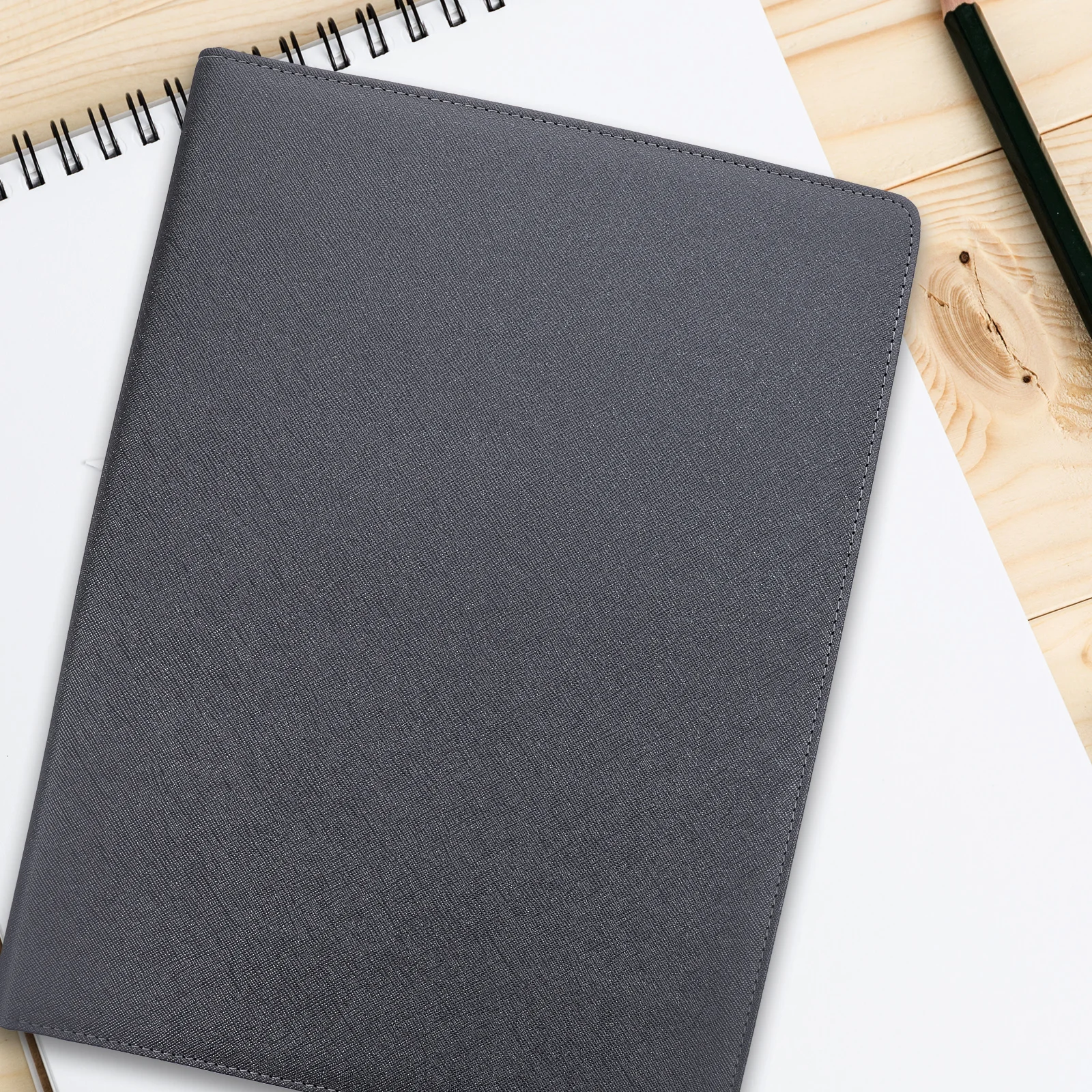 

1pc Business Folder Binder Organizer Document Holder Office Supply File Storage Padfolio Portfolio For Men Work