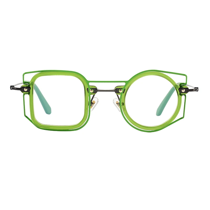 

New Pure Titanium Ultralight Green Retro Personality Niche Eyeglass Frames