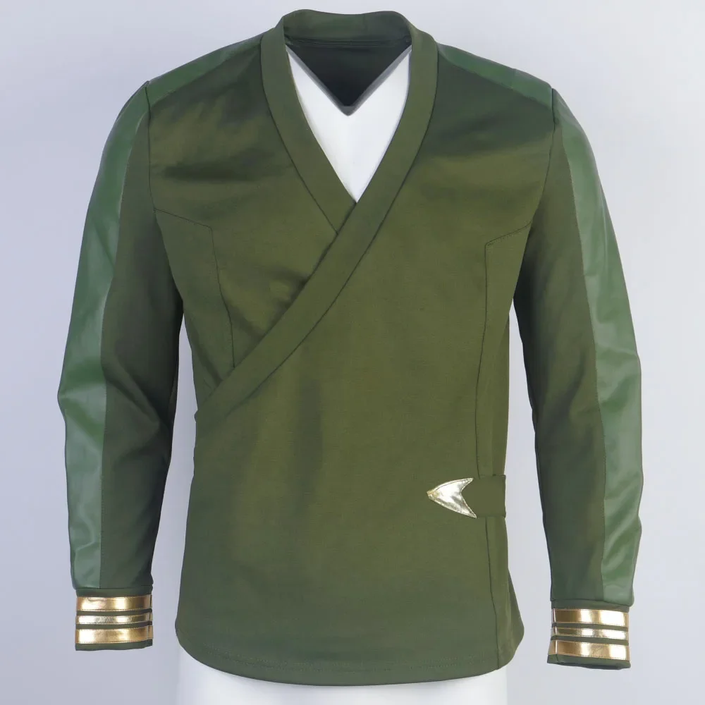 For Strange New Worlds Captain Pike Green Uniforms Starfleet Top Shirts Cosplay Costumes