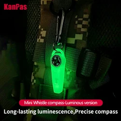Kanpas Mini Whistle compass with Stainless Steel Buckle/Diving compass with survival whistle/ Powerful luminous