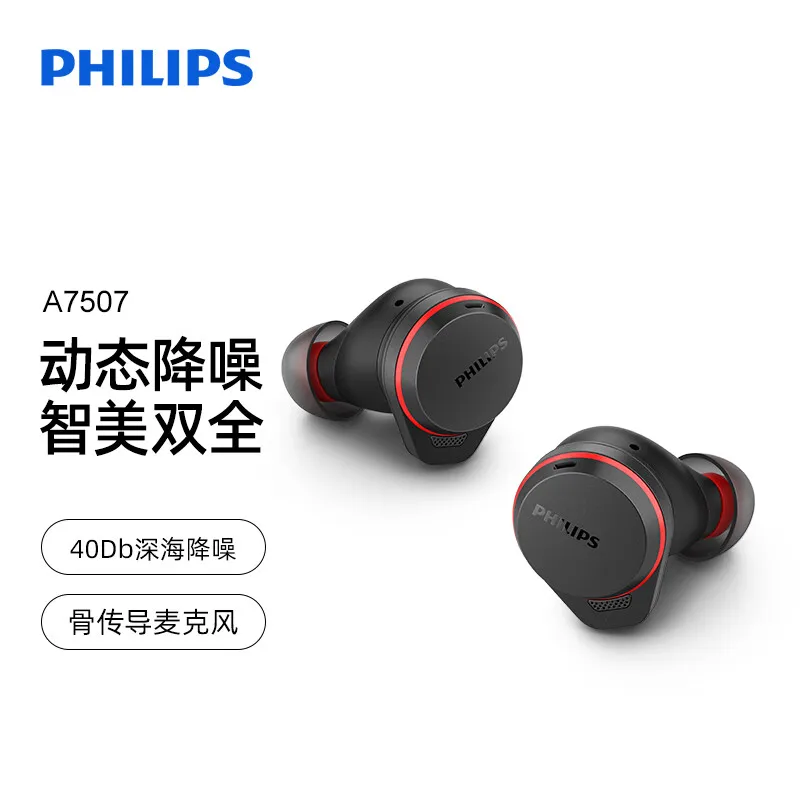 

Original Philips TAA7507 Earphones Wireless Bluetooth V5.2 Headphone HiFi HD Call IPX5 Waterproof Long Endurance Headset