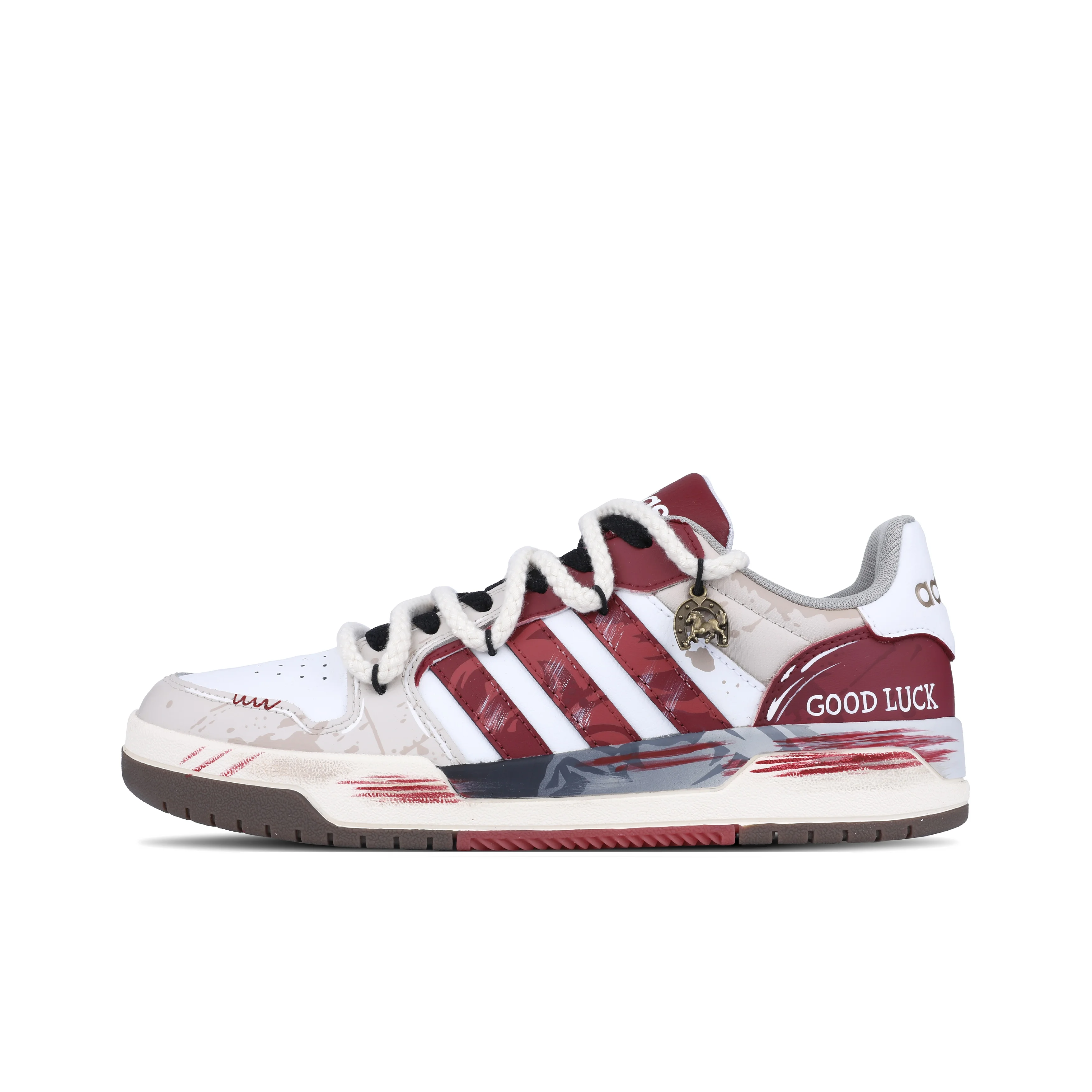 Adidas Neo Entrap Synthetic Leather Low top Skateboard Shoes Unisex White Red FW3462(Team51-)