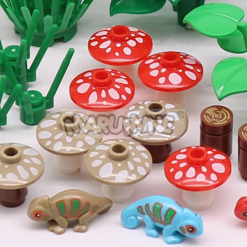 Marumine 40 Stück MOC Ziegel Pilz 12992 Bausteine Pilz 59900 4740 Pflanze natürliche DIY Teile Stücke Zubehör – Detail 2