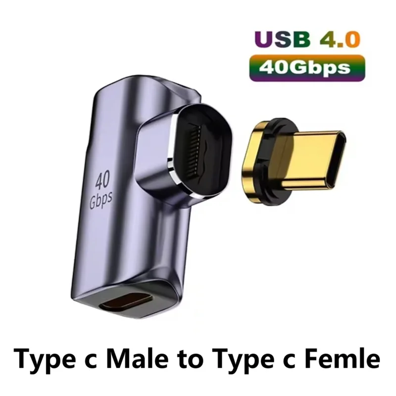 USB 4.0 Magnetische Adapter OTG Type C Man naar Vrouw Gegevens Transfer Converter 100W Snelladen voor Telefoon Macbook Air Pro Laptop