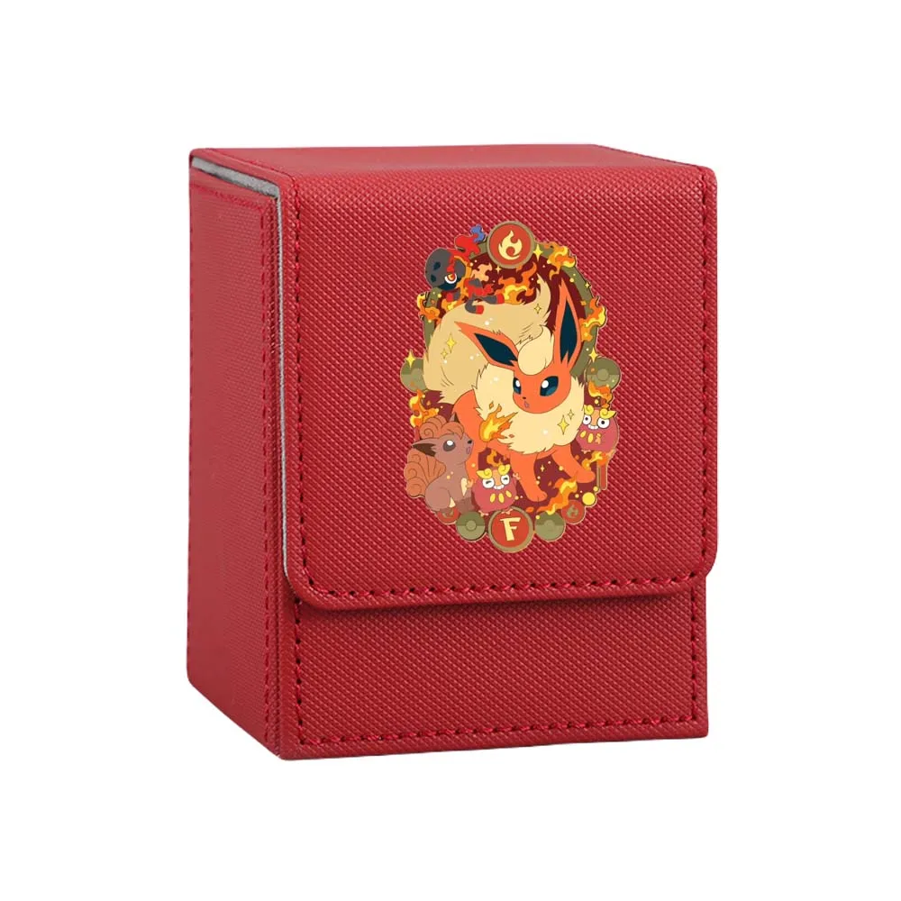 البوكيمون أنيمي Eevee Sylveon Umbreon Leafeon Jolteon Glaceon Flareon الجلود بطاقة الألعاب صندوق تخزين بطاقة الاكريليك التقسيم