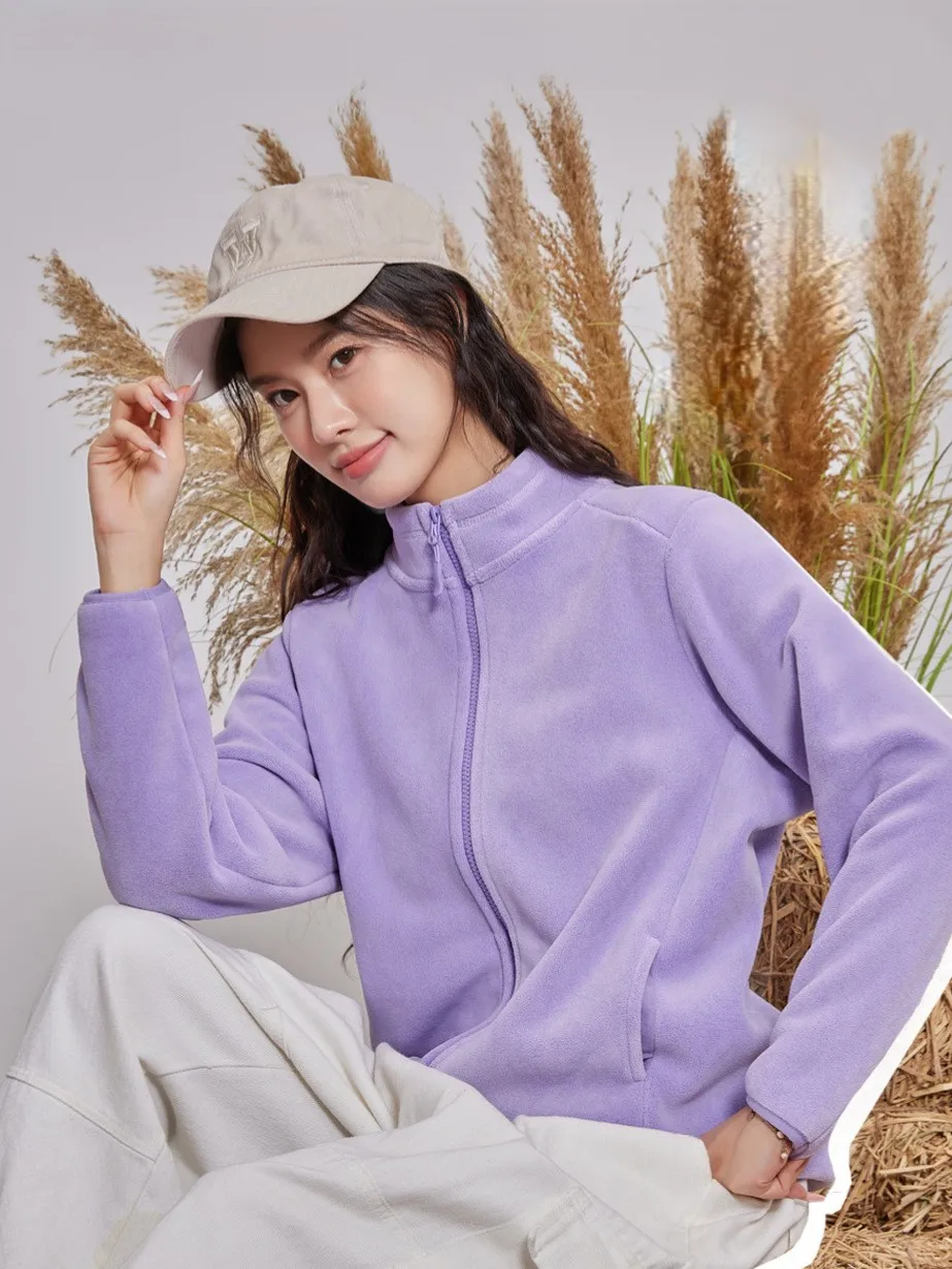 플리스 스웨트셔츠 모자 없음 여성용 로맨스 여름 초가을 자외선 차단 핏 도시 레저 미니멀리스트 패치워크 패턴 카와이