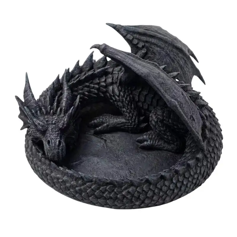 Gotisches Drachen-Wächter-Schmucktablett, 3D-gedruckte Figur eines gewickelten Drachen, Aufbewahrungsdekoration für Tischdekoration, Schlüsselanhänger und Schmuckstücke. – Detail 1