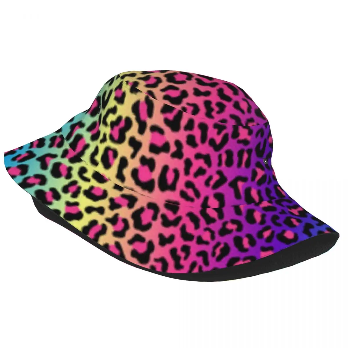 Rainbow Animal Leopard Bucket Hat Men Women Unisex Trendy Spots African Animal Fur Summer Fisherman's Hat