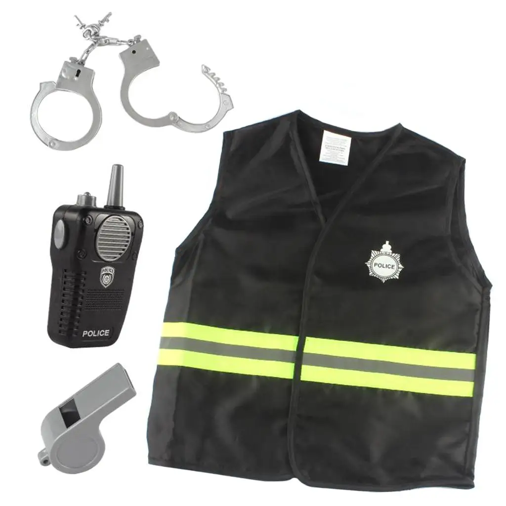 Ensemble de olympiques de policier pour enfants, uniforme de policier avec accessoire, vêtements de fête pour enfants, vêtements de jour pour filles