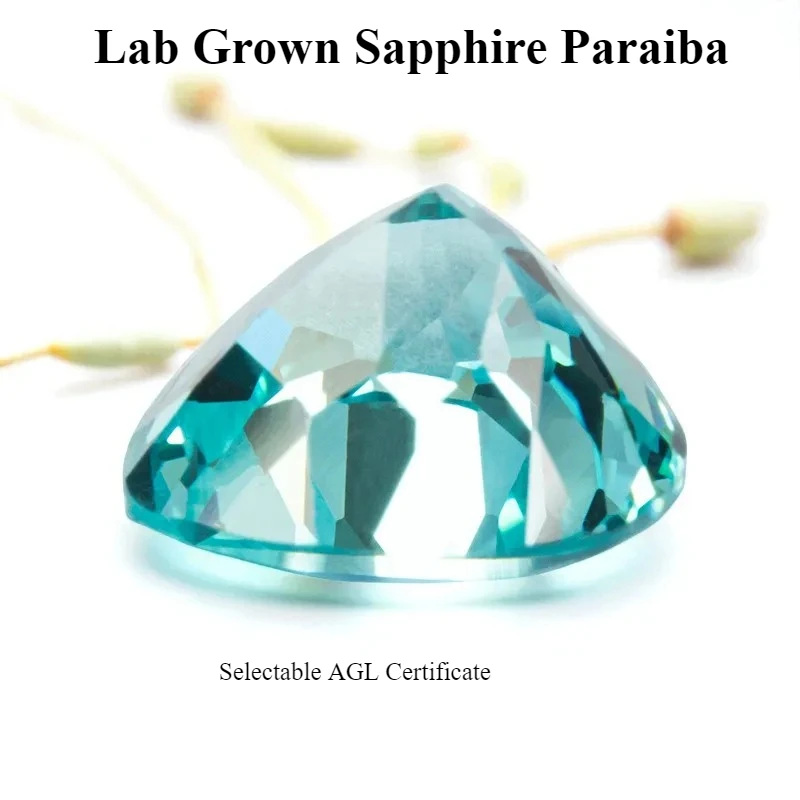 مختبر نمت الياقوت Paraiba القلب قطع سحر Diy مواد صنع المجوهرات المتقدمة تحديد شهادة AGL #3