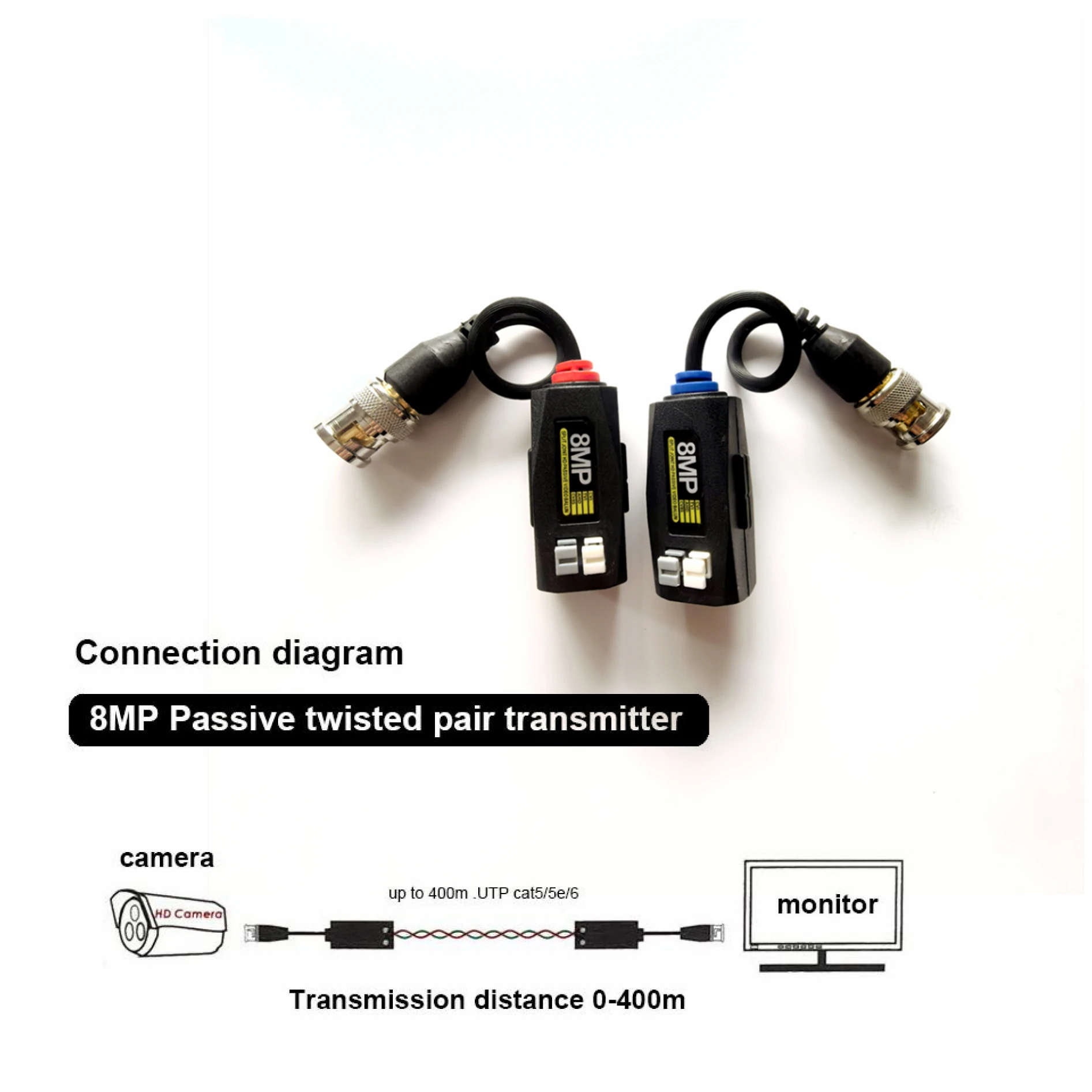 1/2/5/10 Pairs 8MP Passive HD BNC Video Balun Transceiver for CCTV Twisted Pair Cable AHD CVI TVI CVBS Camera Accessories