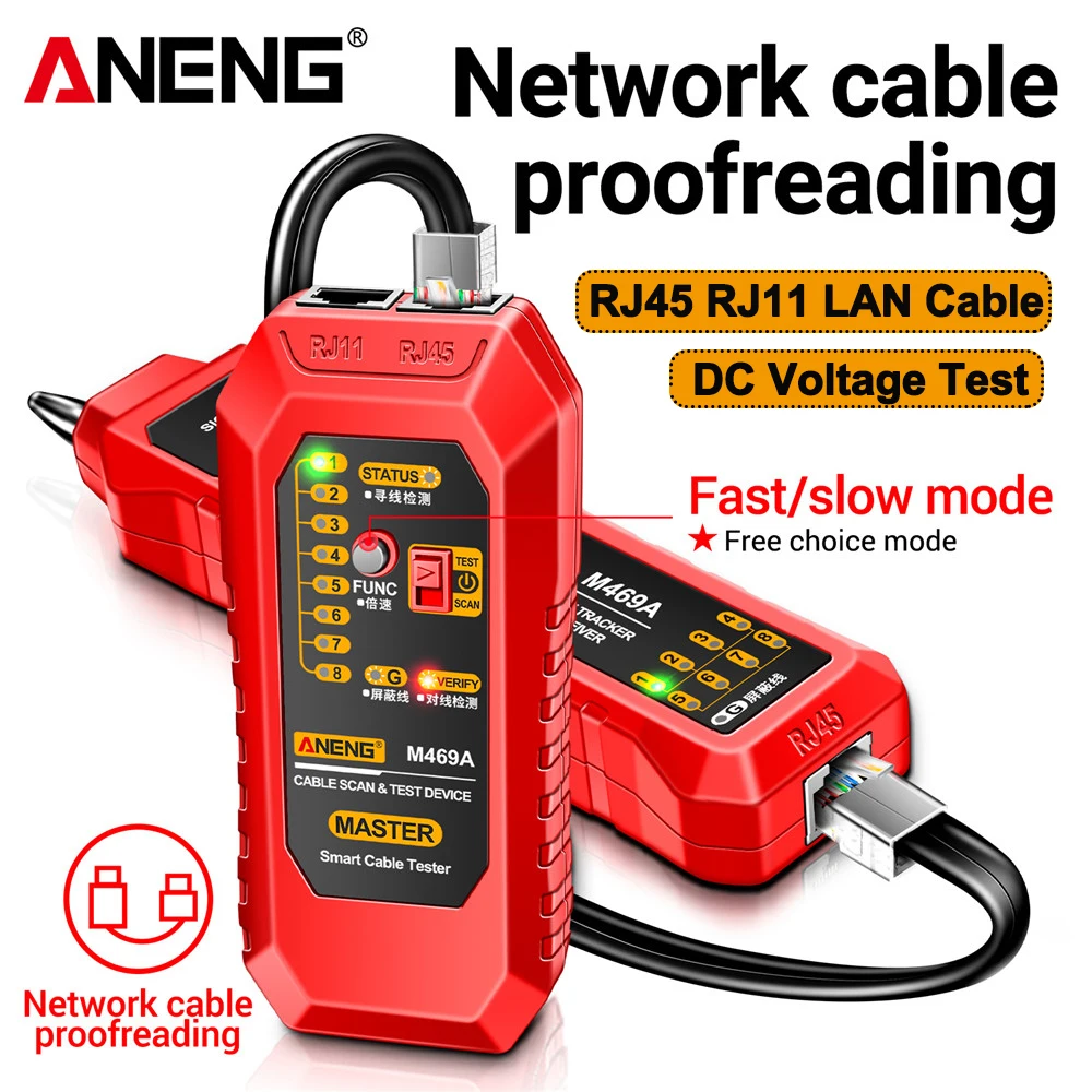 ANENG M469A умный тестер сетевого кабеля RJ45 RJ11 тестер локального кабеля трекер проводов трассировщик тонер детектор линии тестовые инструменты