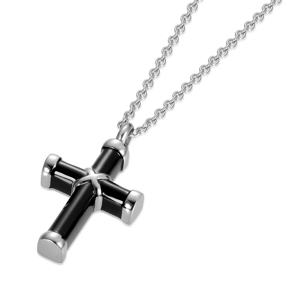 Cremation Cross Necklace for Ashes Stainless Steel Cross Urn Pendant Ashes Holder Memorial Jewelry