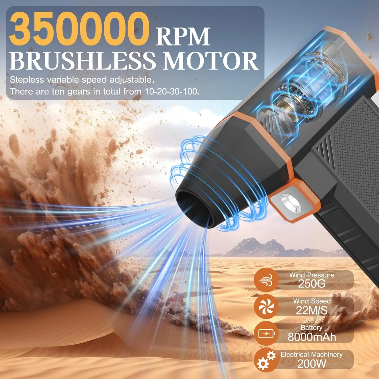 

H29 Мощность воздуходувки Портативный беспроводной очиститель клавиатуры компьютера 350 000 об/мин Бесщеточный сильный турбовентилятор Air Duster