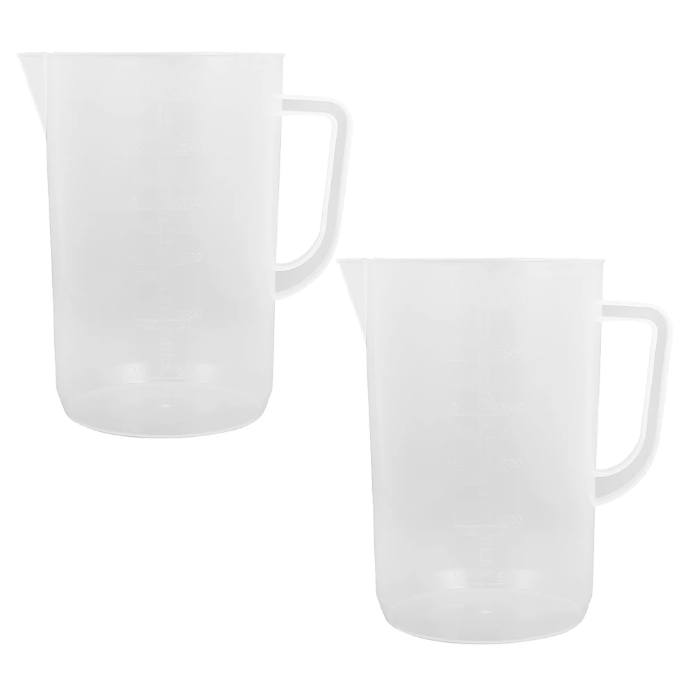 2 قطعة أكواب قياس بلاستيكية شفافة سعة كبيرة حاويات توزيع سائل زيت السيارات لمحرك السيارة الدقيق #1