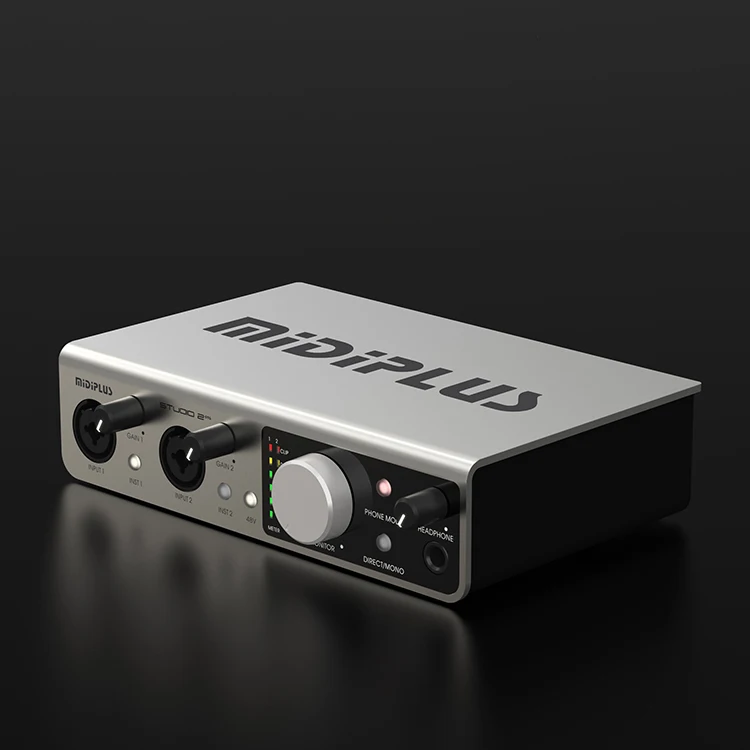 Midiplus Studio 2 OTG interfaz de Audio de estudio profesional, mezclador de Audio USB 2 en 2, tarjeta de sonido de Podcast de grabación para música y amor