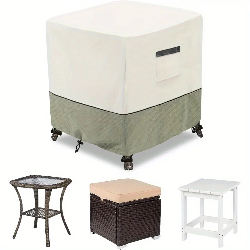 

Waterproof square patio small side table cover, suitable for 3 sets of outdoor pub table cover, outdoor furniture dust cover