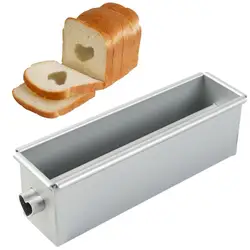 Long Cake Baking Pan Non-Stick Flowing Heart Cake Mold Aluminium Alloy Square Bread Loaf Pan With Center Tube DIY Baking Tools