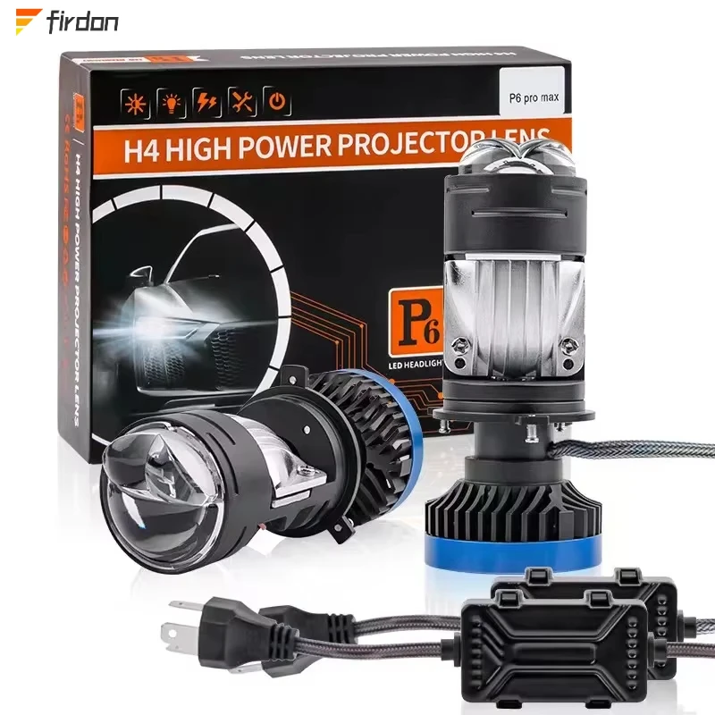 

Dual laser 6500K 75W High Low Beam P6pro H4 Mini Bi Led Projector lens Headlight For Automobile Led Lamp