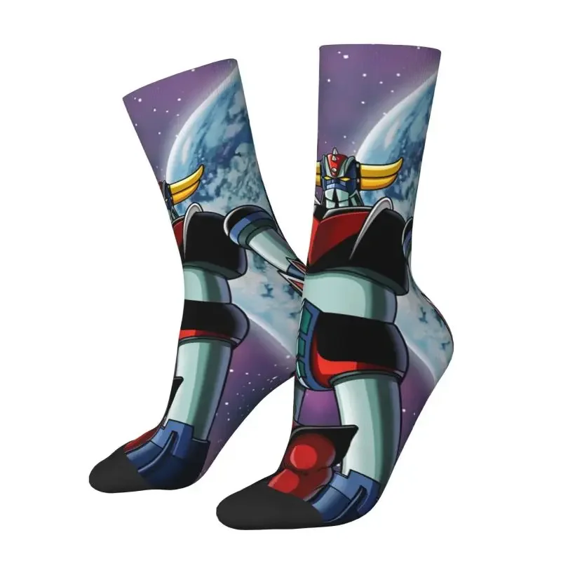 Grendizer Goldrake UFO Robot Men's Crew Socks Unisex Novelty 3D Printing Anime Manga Dress Socks