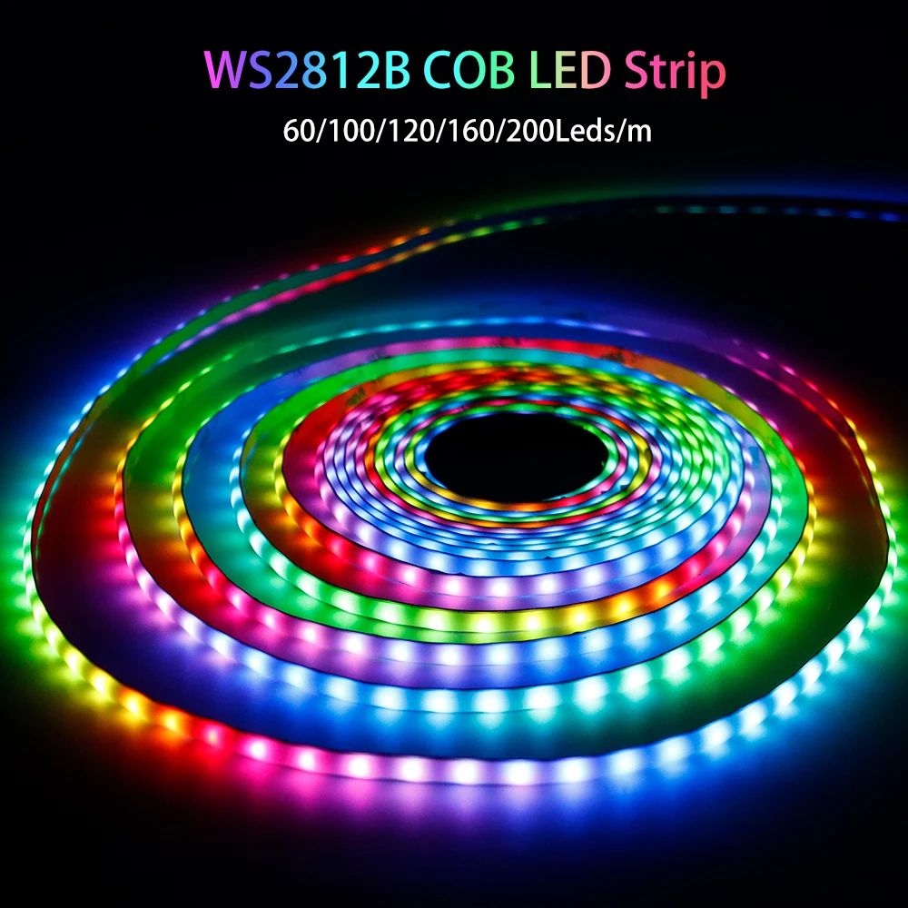 

WS2812B RGBIC COB Pixels LED Strip Individually Addressable 60/100/120/160/200Leds/m WS2812 Smart Pixels Dream Color Light DC5V