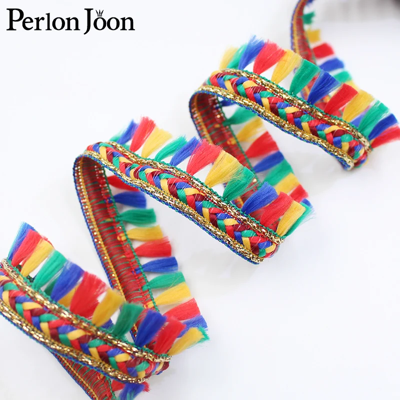 10 Yards 25mm Tassel Hollow Bohemian Style Ethnic Woven Lace Clothing Shoe Home Webbing Decoration Lace Skirt Robe Trim ZD0328