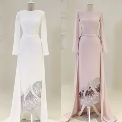 Customized Intricate Sparkle Jersey Beading Sequined Sash Straight Scoop Neck Long Dresses Bespoke Occasion Dresses Retro Unisex