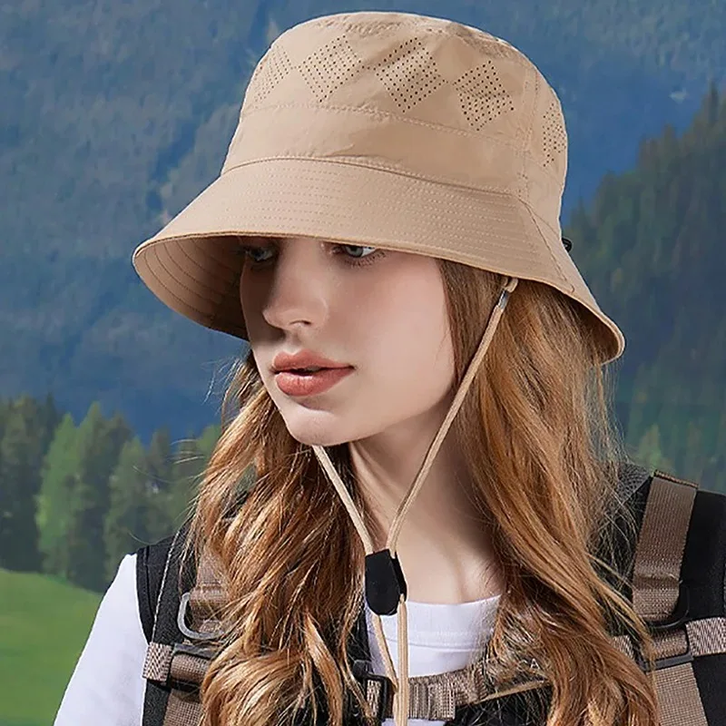 

Breathable Hollow Out Sun Hat Waterproof Packable Outdoor Fishing Bucket Hats UPF 50+ UV Protection Fishing Hiking Beach Garden