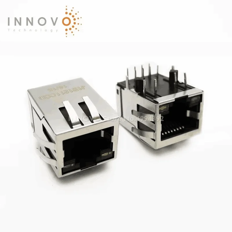 5pcs/lot J1B1211CCD J1B1211 1211 RJ45 Ethernet Connector with 10/100 BASE-TX PCB Brass
