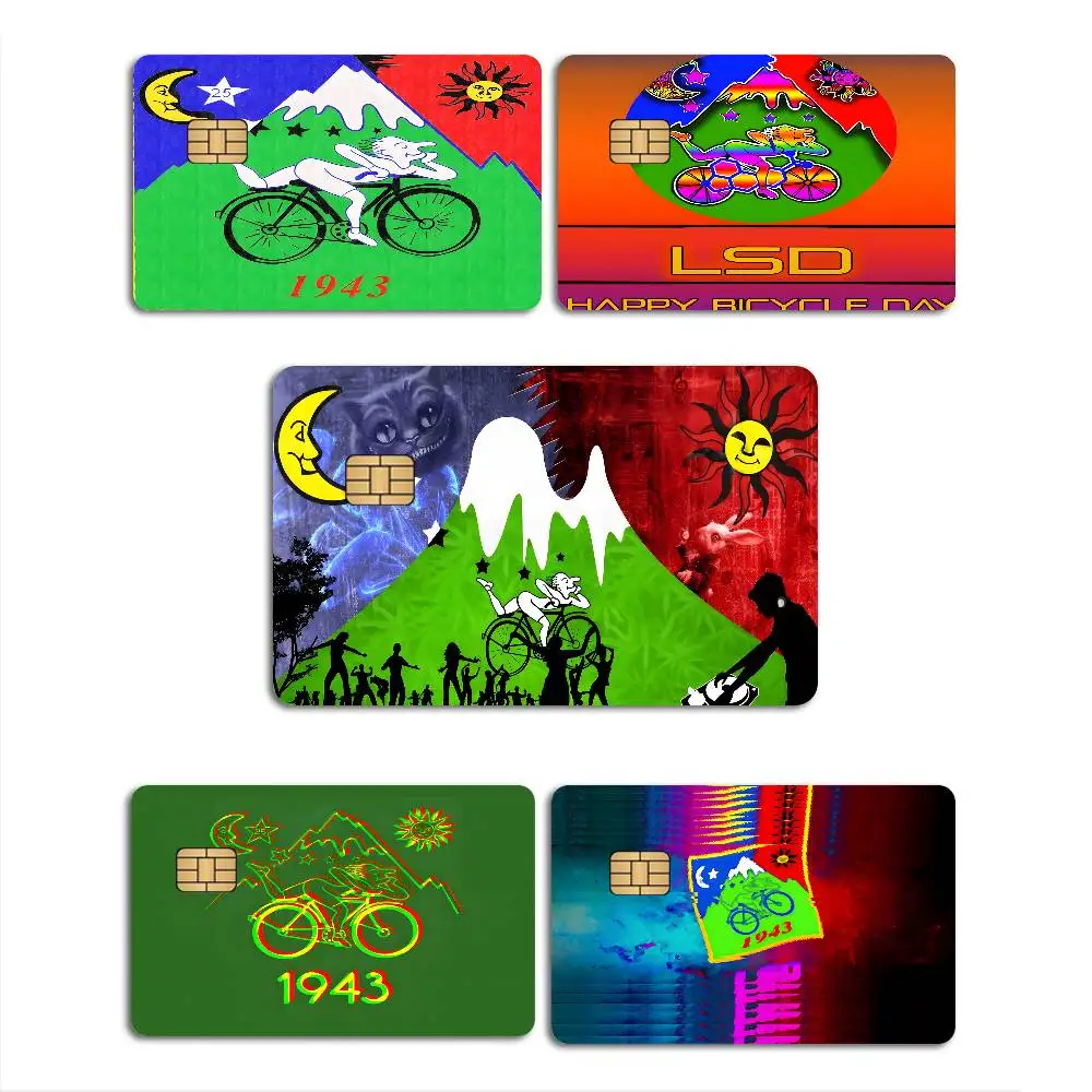 1943. LSD. Bicycle ride with Albert Hofmann Credit Card Skin Stickers No Adhesive Residue Water Proof for VISA Credit Card
