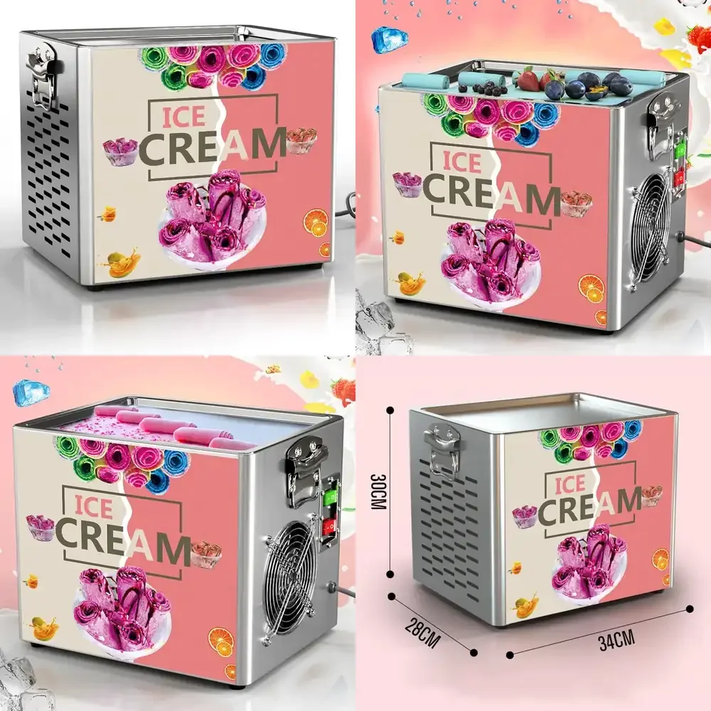 

Customizable popularStainless Steel Fried Ice Cream Machine Roller Fried Ice Cream Role Machine Pan Fried Ice Cream Machine
