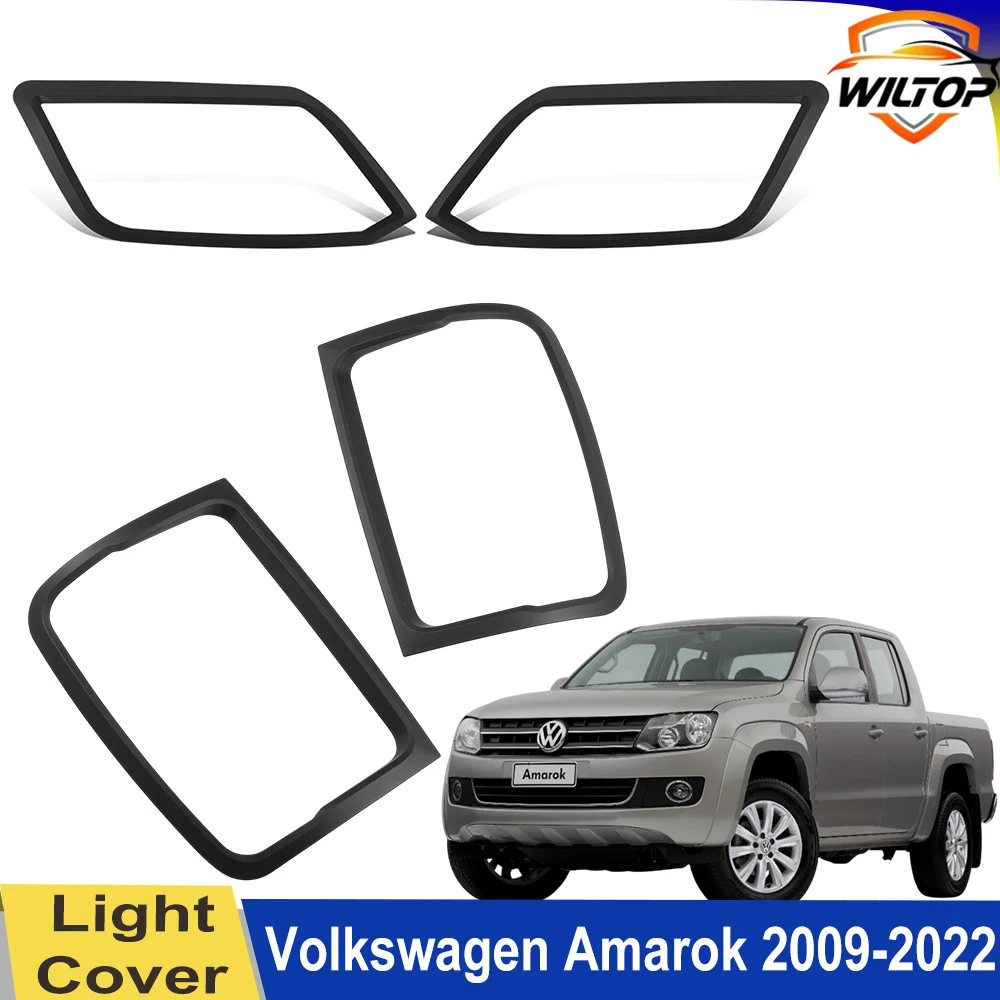 

Headlight Tail Light Covers For Volkswagen Amarok VW 2009-2022 Front Rear Lamp hoods Trims Matte Black Car Exterior Accessories