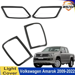 Matte Black Headlight Tail Light Covers For Volkswagen Amarok VW 2009-2022 Front Rear Lamp hoods Trims Car Exterior Accessories