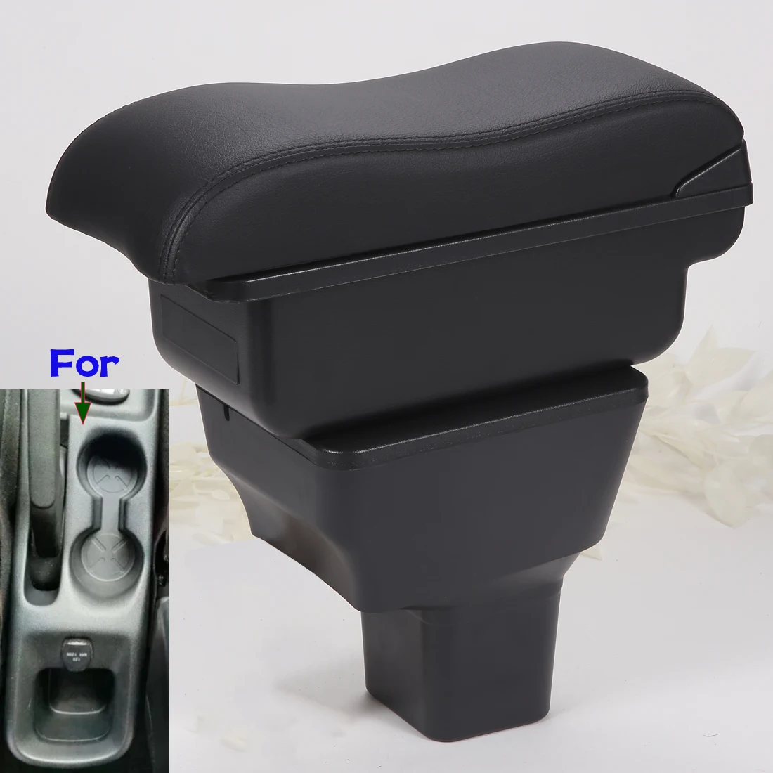 

For Nissan Kicks Armrest box 2016-2023 Car Storage box Car Armrest Interior Details Curved Surface leather Simple installation
