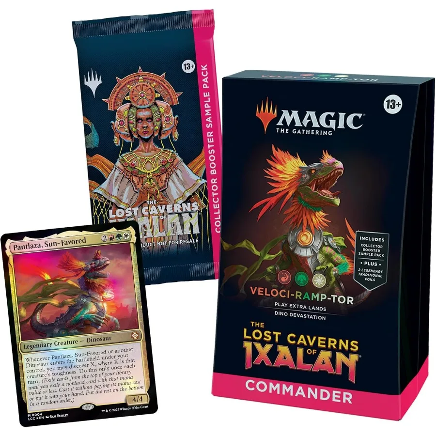 The Lost Caverns of Ixalan Commander Deck Velociramptor English Version for fastpaced multiplayer magic gameplay with explosive