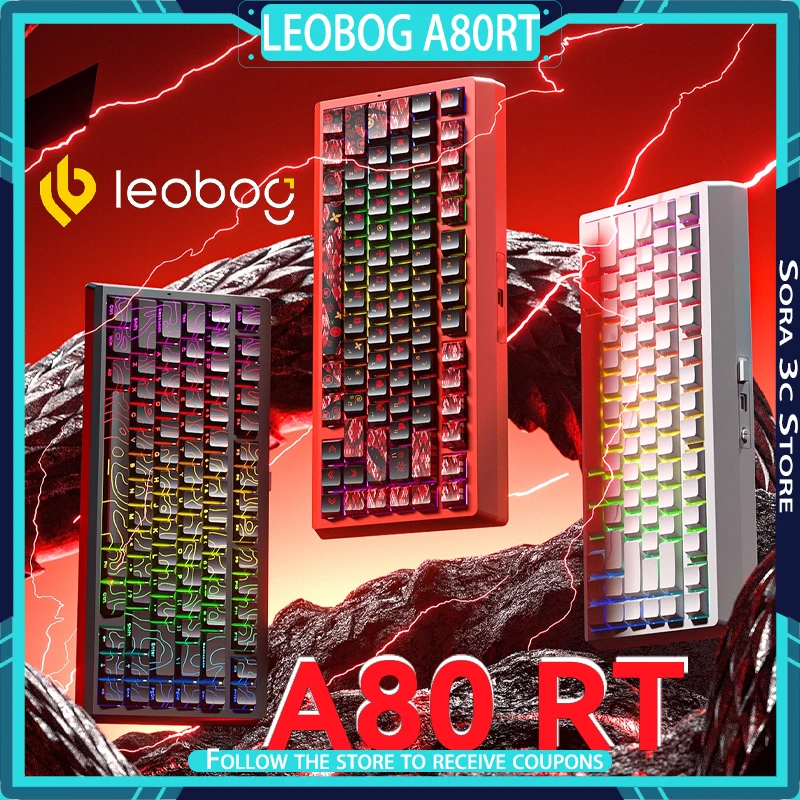 

LEOBOG A80RT Magnetic Switch Keyboard 8K Low Latency HIFI Key Sound Full Key Hot Plug RGB Customized Gaming Keyboard Gamer Gift