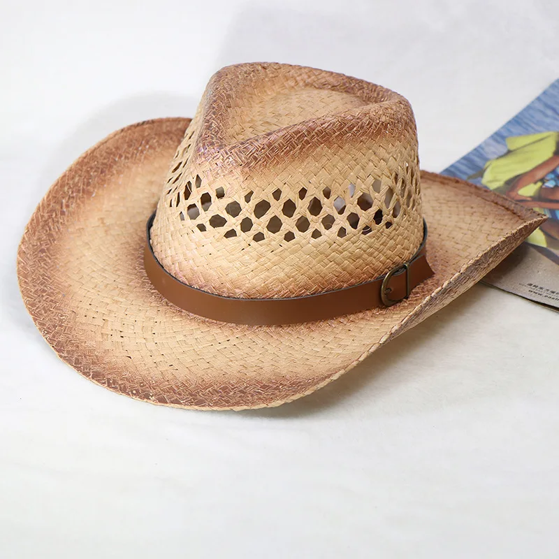 Hot Sale Men's And Women's Raffia European And American Western Cowboy Hat Sun Hat Beach Hat Straw Hat Powerful Manufacturer