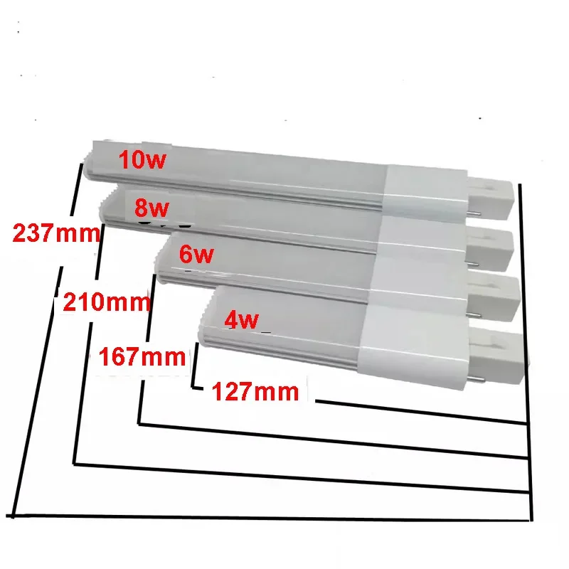 Imagem -04 - Led Tubo de Barra de Bulbo Lâmpada pl Substituir o Tubo Pls Pinos 4w 6w 8w 10w 127 mm 167 mm 210 mm 237 mm 3000k 4000k 6000k 1pc G23