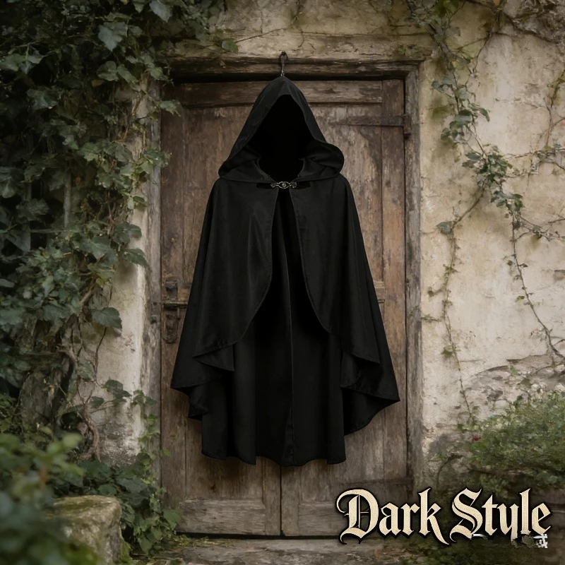 

Вельветовый плащ с капюшоном в стиле Ренессанс для взрослых, средневековая накидка, костюм для Хэллоуина, элегантный винтажный образ для ролевых игр и театральных представлений