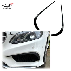 2013 To 2015 For Mercedes Benz E Class W212 Facelift AMG Front Bumper Spoiler Lip Upwind Cover Grille Gloss Black Carbon Fiber