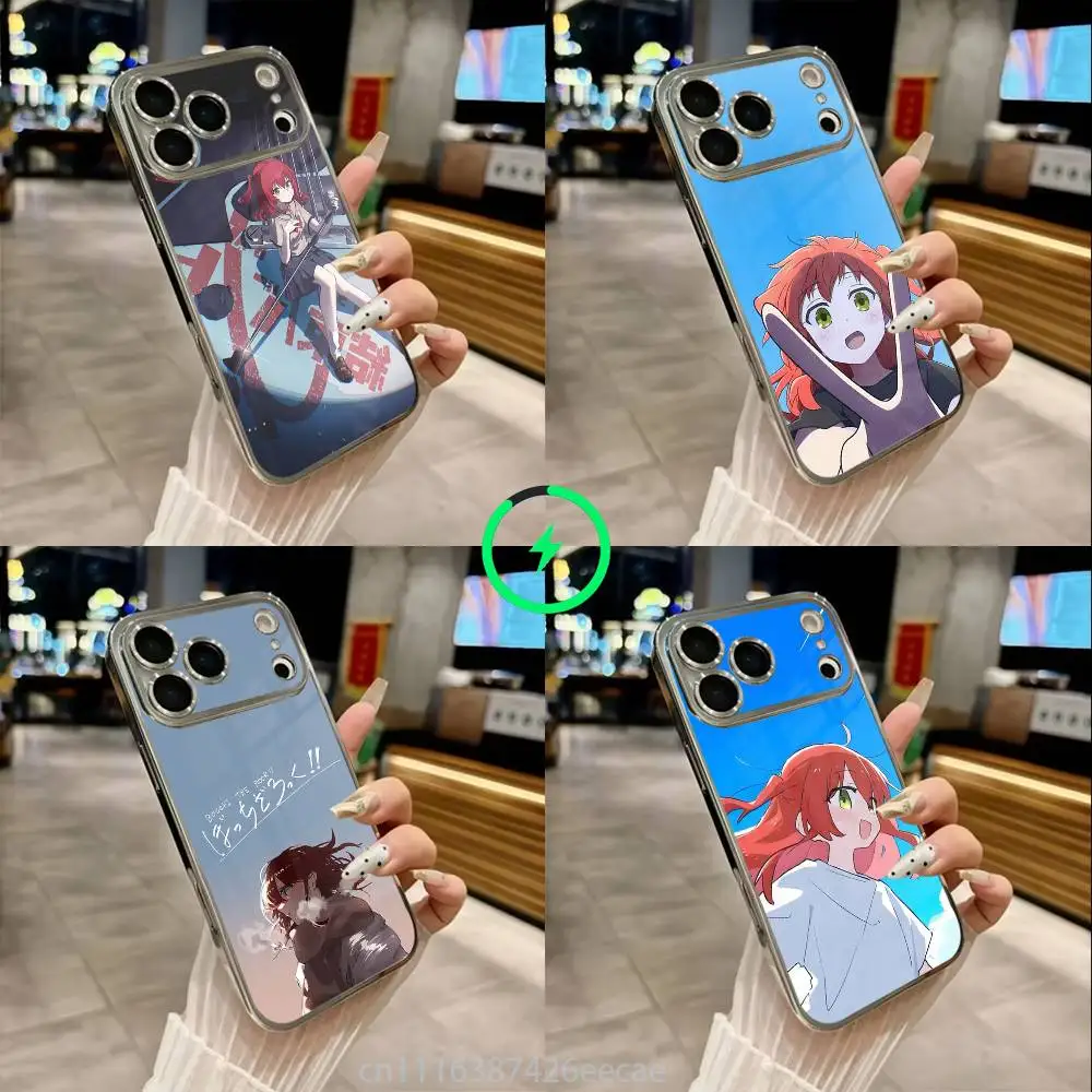 Kita Ikuyo B-Bocchi the Rock For iPhone 17,16,15,14,13,12,11,Pro,Max,Plus,Mini,SE4,E Black Phone Case Magnetic Wireless Charging