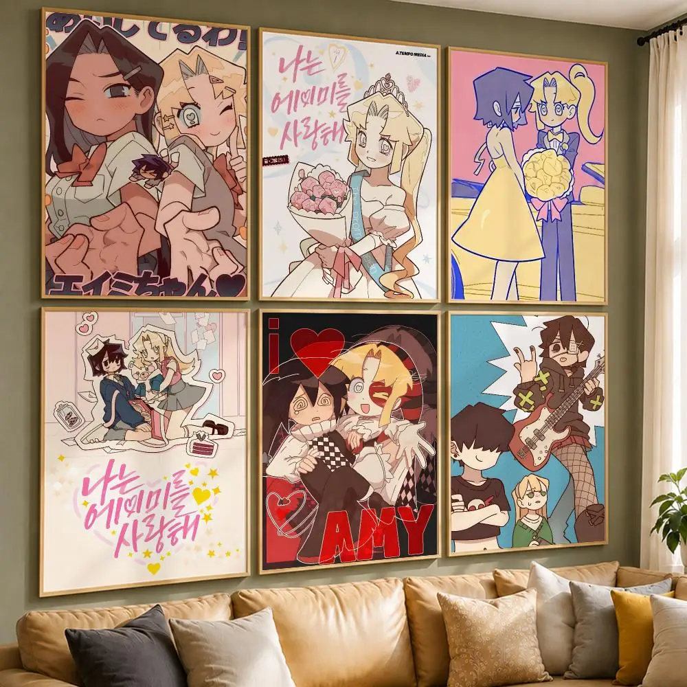 Popular Manga I-I Love AmyS Poster Vintage Retro Anime Poster Stickers Peel and Stick Wall Art Home Decor