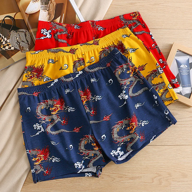 กางเกงบ็อกเซอร์ผู้ชายลายมังกร - Boxer Brief Pack Cotton บทวิจารณ์และราคา