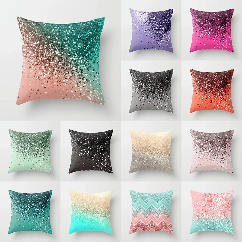 

Nordic gradient color printing square pillow cushion cover car sofa office chair pillowcase simple home decoration ornaments