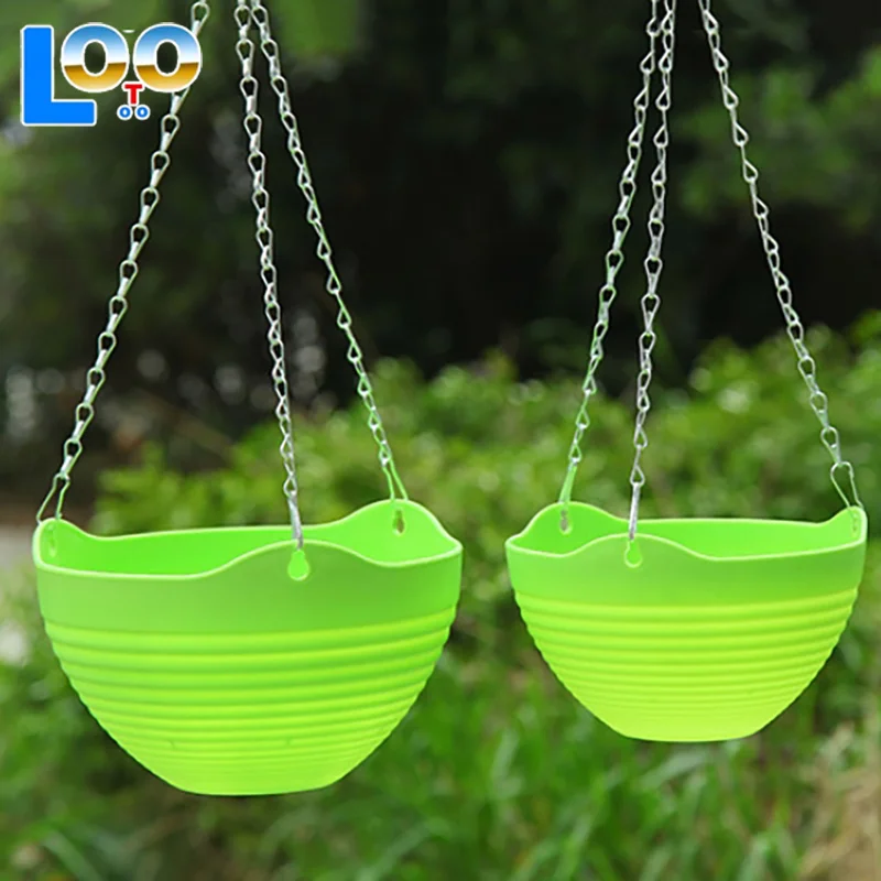 1 шт., подвесная корзина, цветочный горшок, садовый пластиковый цветочный горшок, уличный цветочный горшок, цепочка, подвесная корзина для растений, цветочный горшок