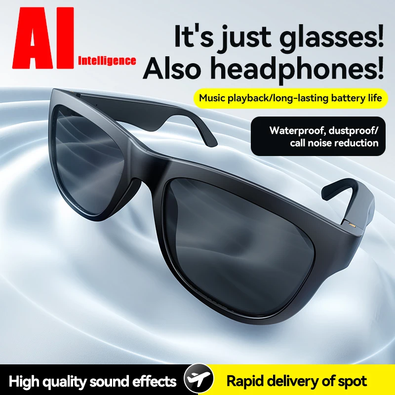 

Умные очки с искусственным интеллектом, Bluetooth 6,0, линзы с защитой от синего света и переводами в реальном времени, громкие звонки, музыкальные солнцезащитные очки с открытым ухом, новинка