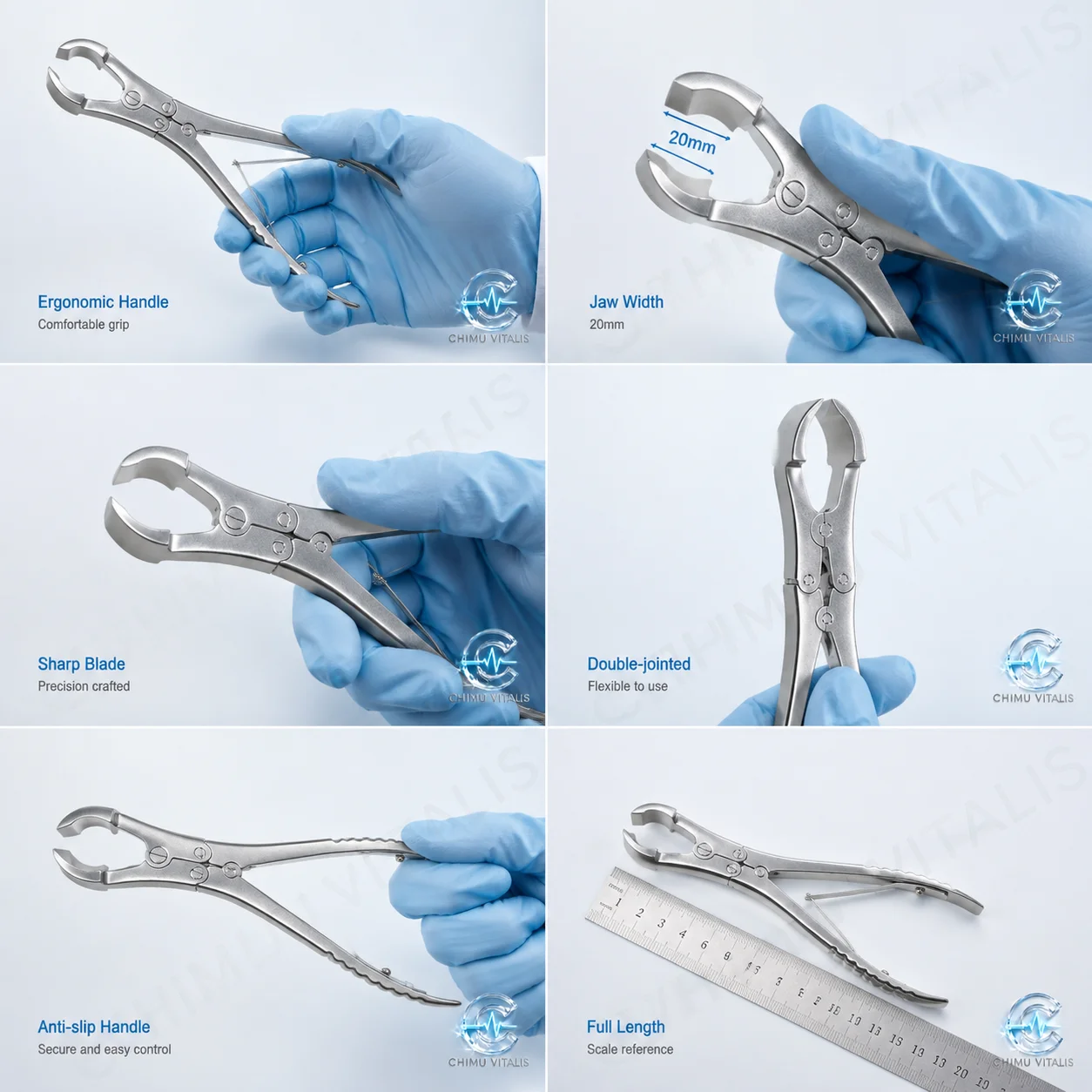 【CHIMU VITALIS】Stainless Steel Plaster Scissors, Gypsum Cutting Forceps