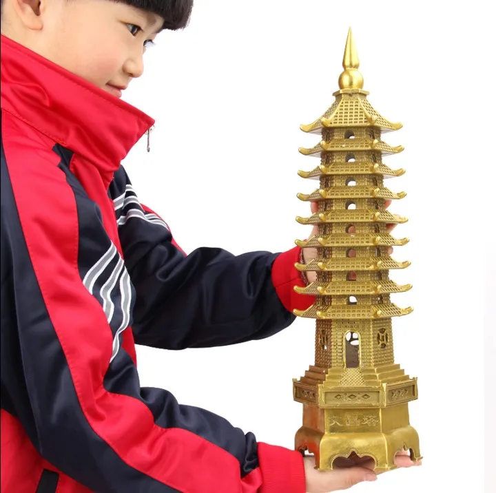 TOP GOOD  # HOME lobby hall  protection Town house Exorcise evil spirits Talisman brass WENCHANG pagoda FENG SHUI  29CM