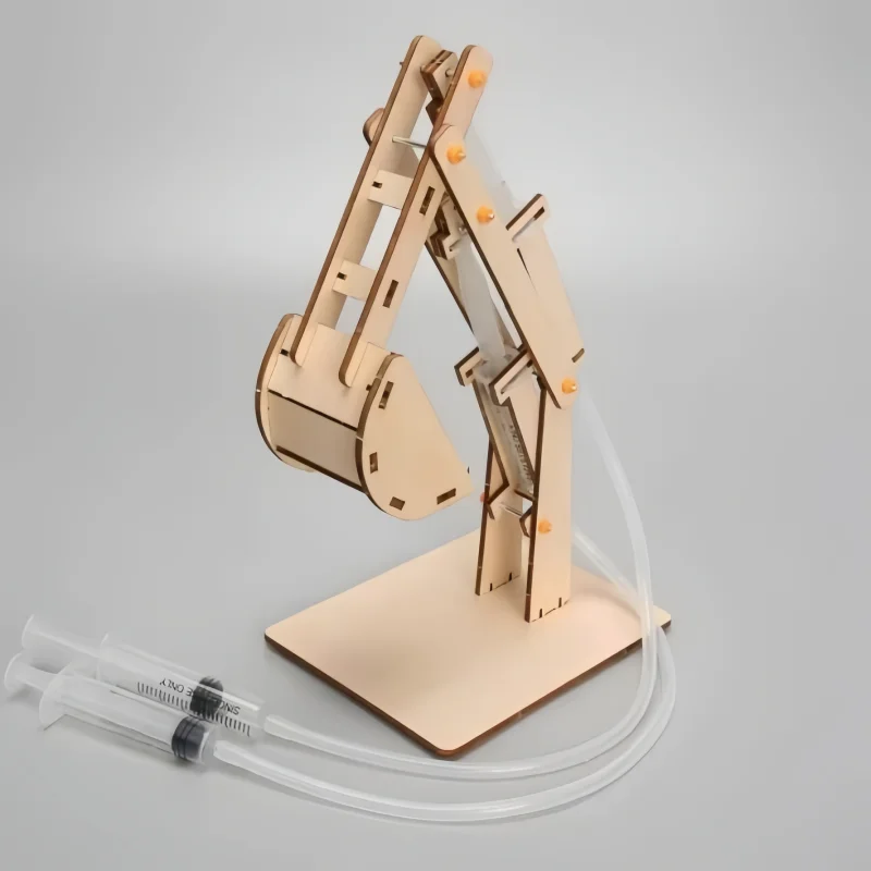 DIY 유압 굴삭기 모델 어린이 과학 장난감 실험 도구 키트 교육용 물리학 교구