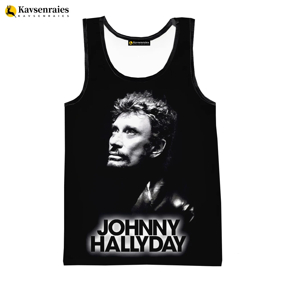 Johnny Hallyday 3D Vest Men Fashion Casual Oversized Tank Tops Cool Cosplay Beach Undershirt Summer Harajuku Streetwear Tops